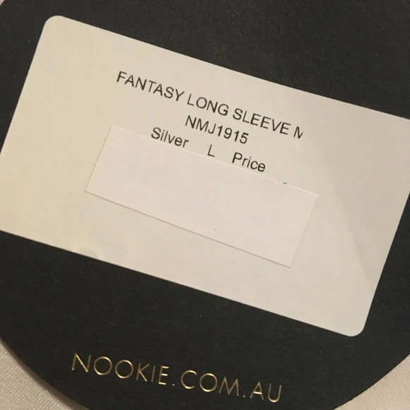 NWT Nookie Women's Size Large Silver Shining Long sleeve Fantasy Sequin Dress - Picture 7 of 7